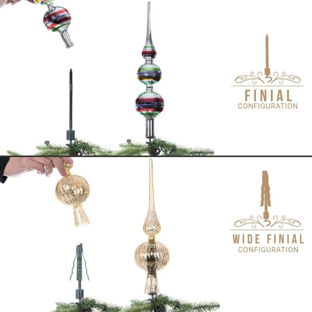 Twist-On Christmas Tree Topper Holder & Stabilizer