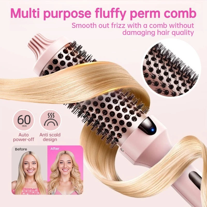 38mm 3-in-1 Curling Iron & Heated Straightening Comb