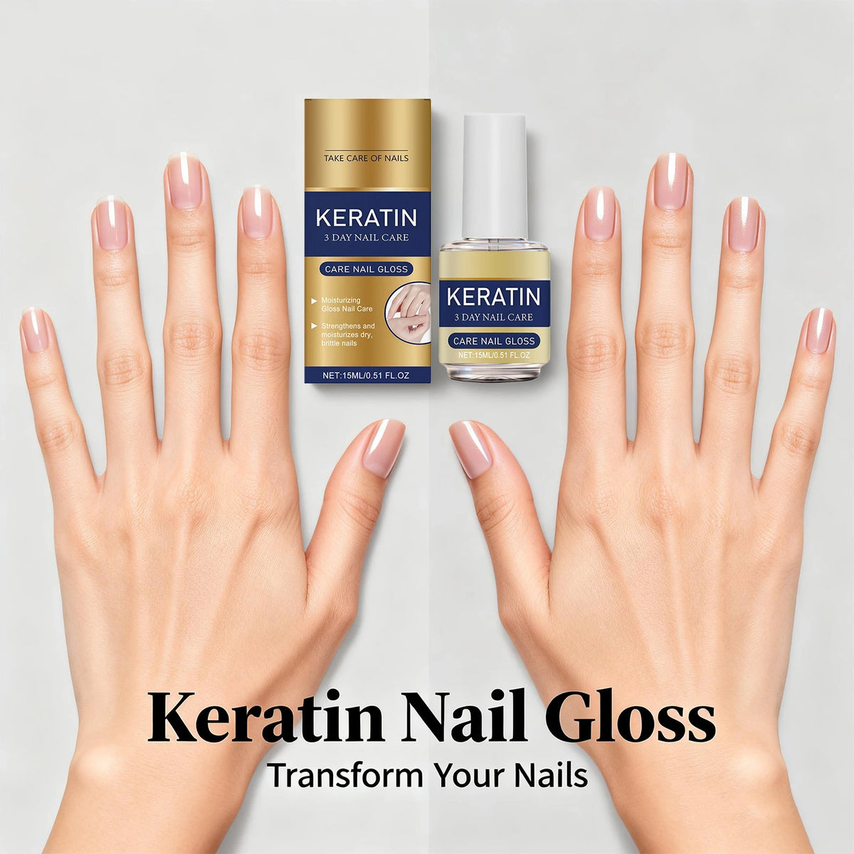 Keratin Nail Gloss – 3-Day Nail Strengthening Treatment 15ml