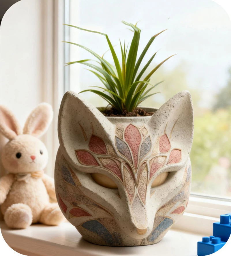 Fox Flower Pot Silicone Mold – Candle & Resin DIY Craft