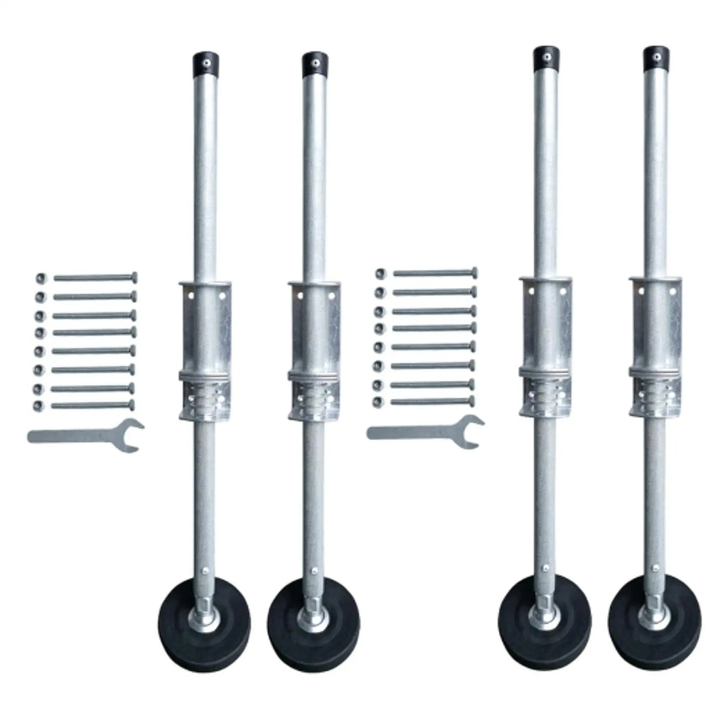 2-Pack Adjustable Steel Ladder Levelers with Rubber Feet