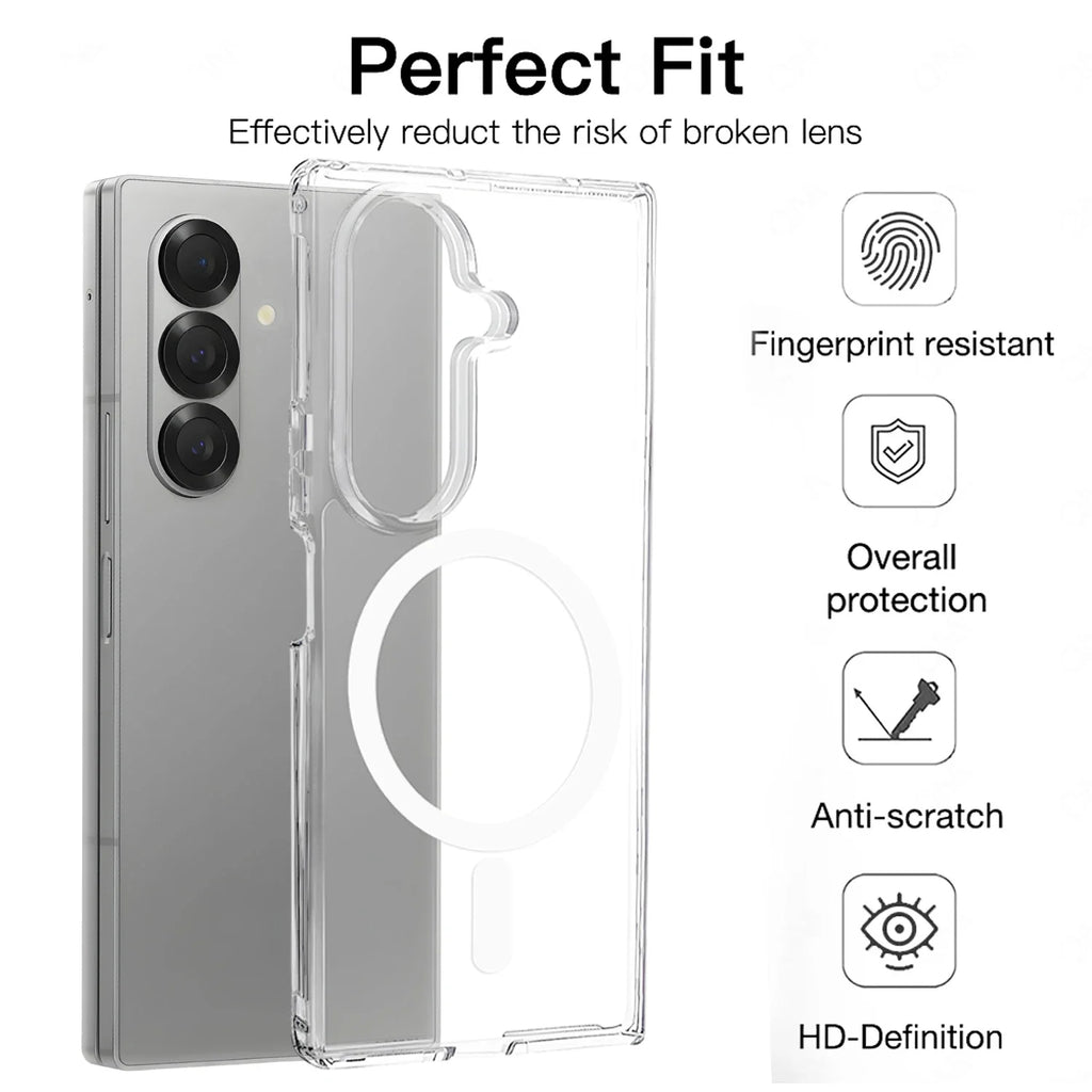 Transparent Magnetic Case Samsung Galaxy Z Fold 7 – MagSafe