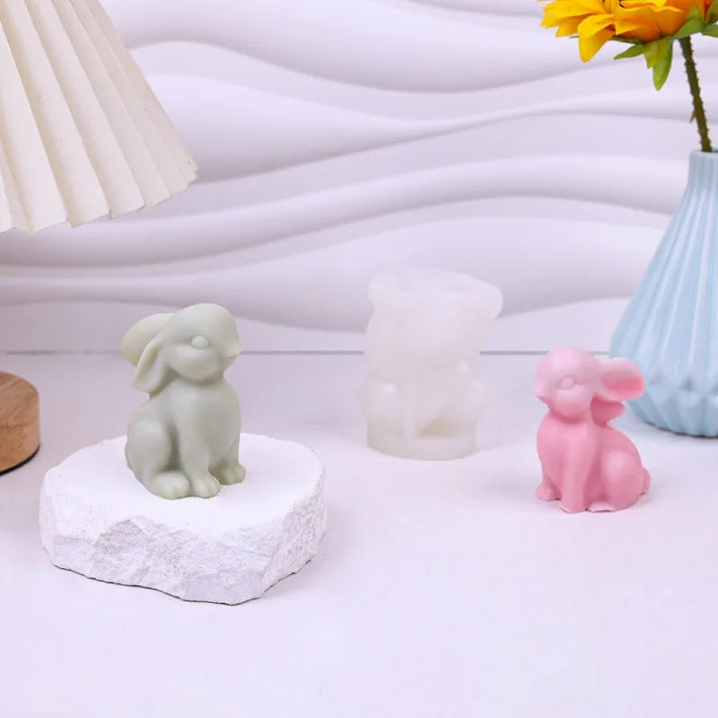 3D Smile Rabbit Silicone Mold – Candle Soap Resin DIY Craft