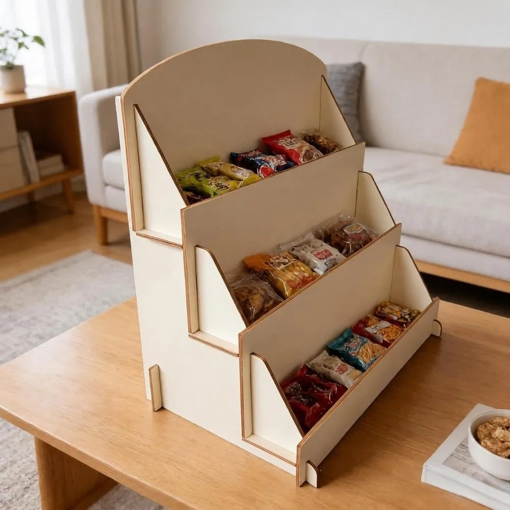Multi-Grid Wood Desktop Display & Storage Rack – DIY Shelf