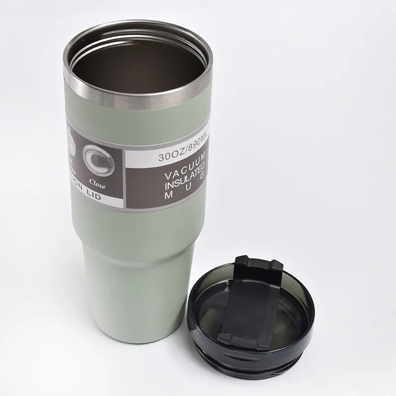 304 Stainless Steel Vacuum Thermos Cup with Straw | Portable