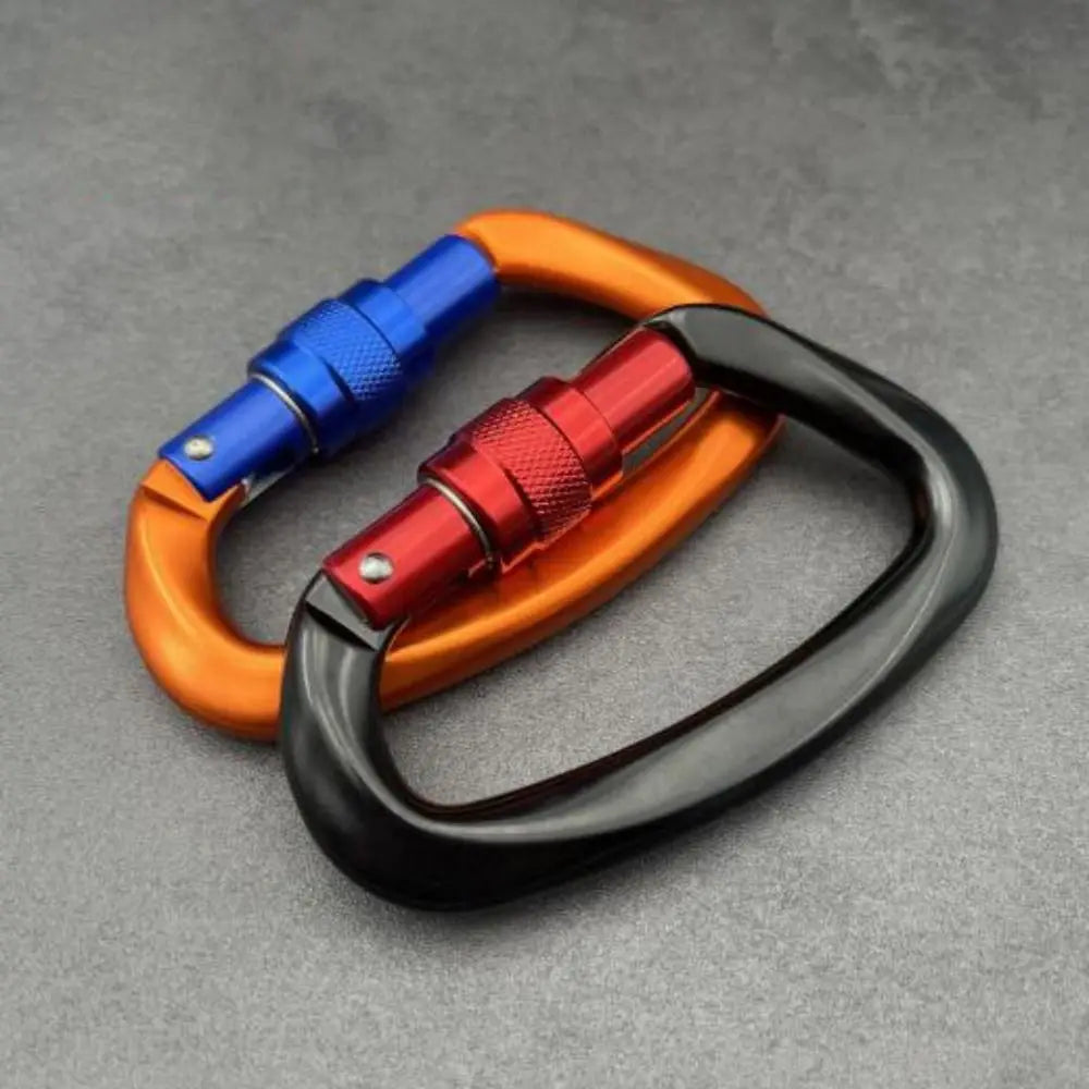 D-Shape Safety Carabiner 4KN/25KN Aluminum Lock – 3 Colors