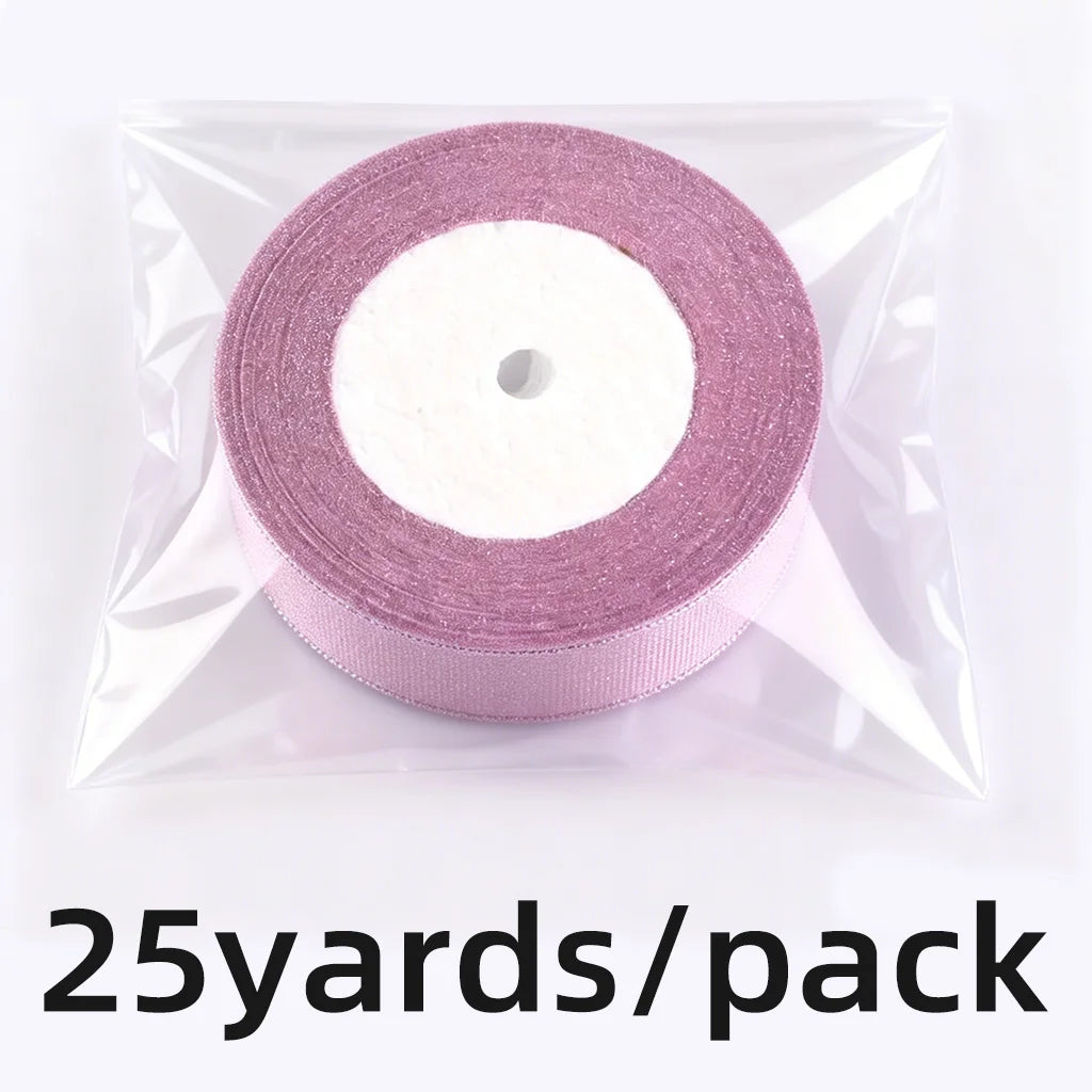 Pink Metallic Glitter Ribbon 3/4" 25 Yards – Wedding & Gift
