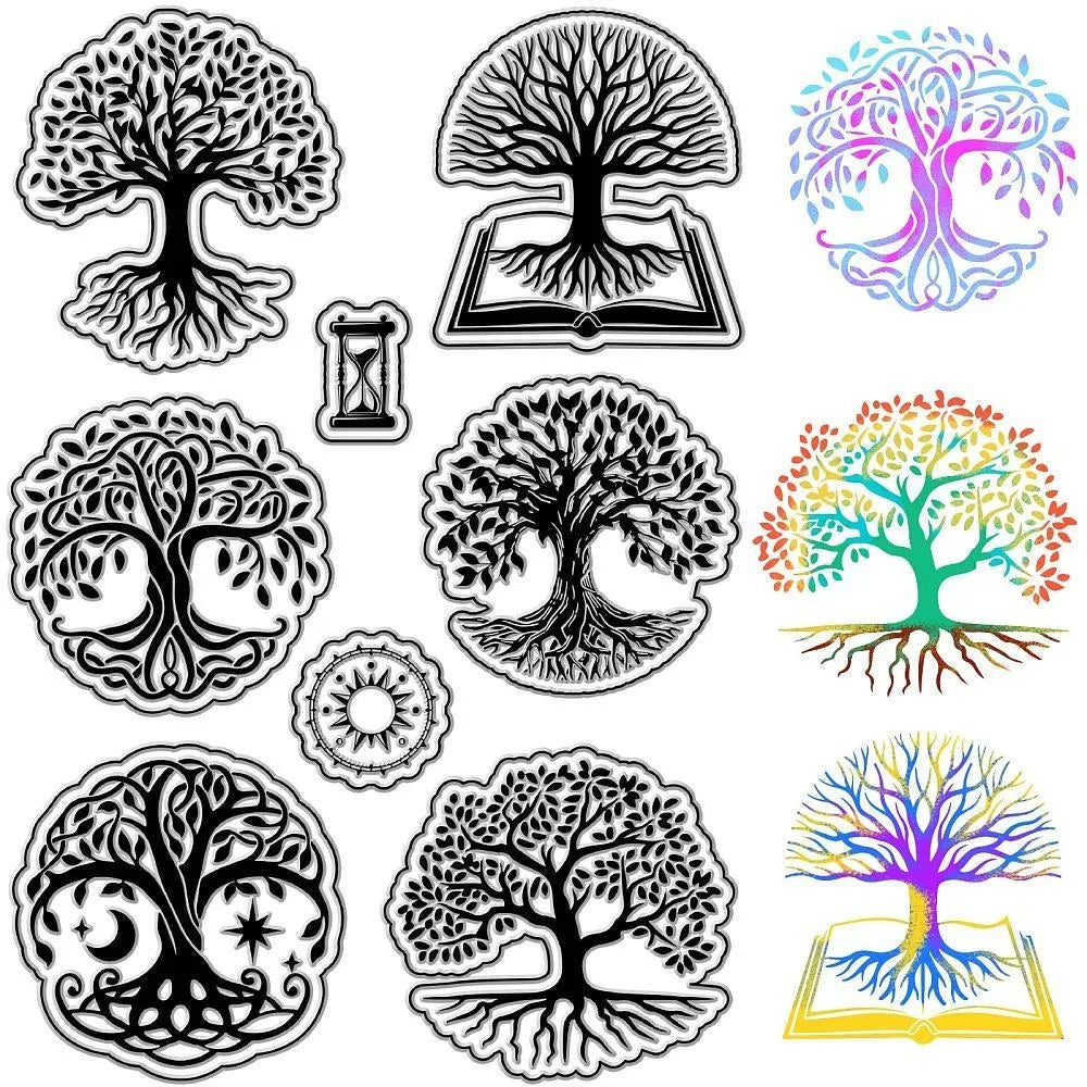 Tree of Life Clear Stamp – Sun & Hourglass DIY Craft Stamp