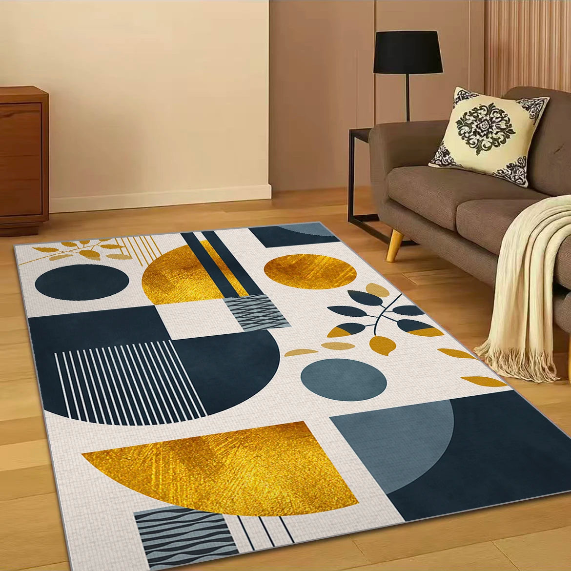 VIKAMA Modern Non-Slip Area Rug – Living Room & Bedroom