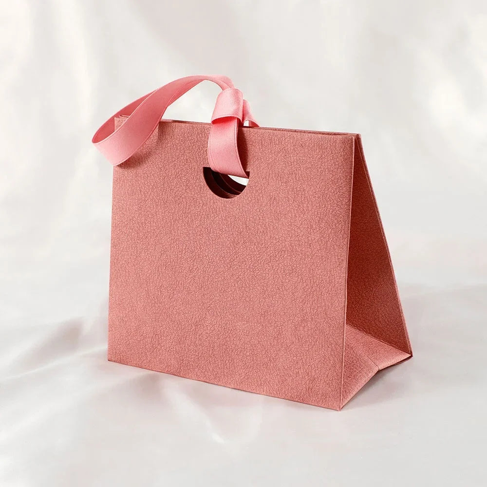 Jewelry Gift Paper Tote Bag with Ribbon | Elegant Packaging