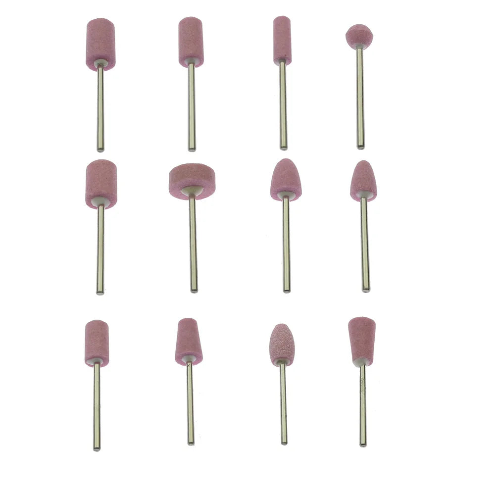 12-Piece Ceramic Grinding & Wool Felt Polishing Mounted Points Set