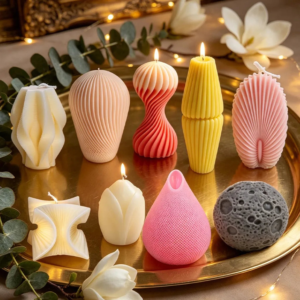 Geometric Silicone Candle Mold – 3D DIY Irregular Shapes