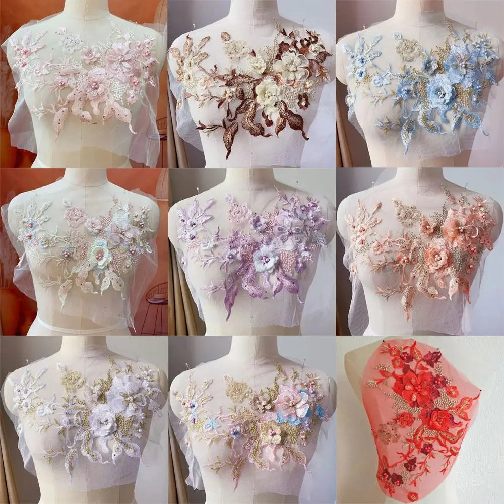Sequined Floral Embroidery Patch – DIY Appliqué Costume Decor