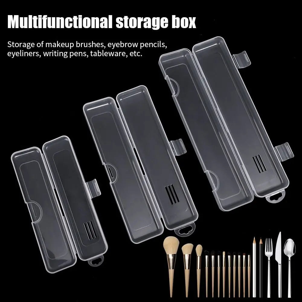 Transparent Makeup Brush & Pen Storage Box Organizer – 3 Sizes