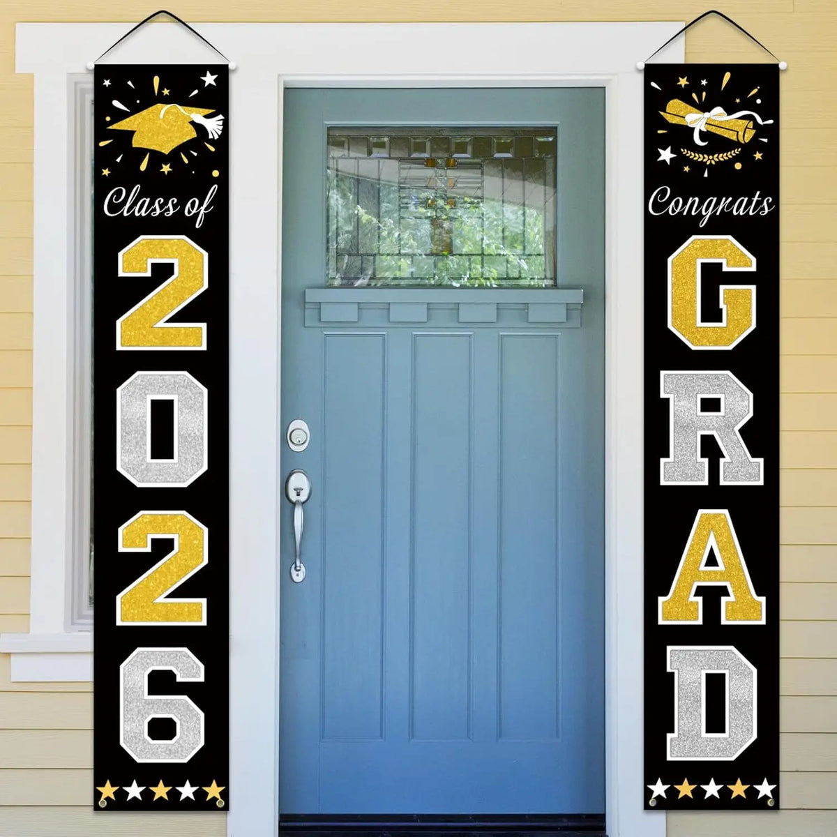 2026 Graduation Banner 2-Pack – Congrats Grad Door & Porch Decor