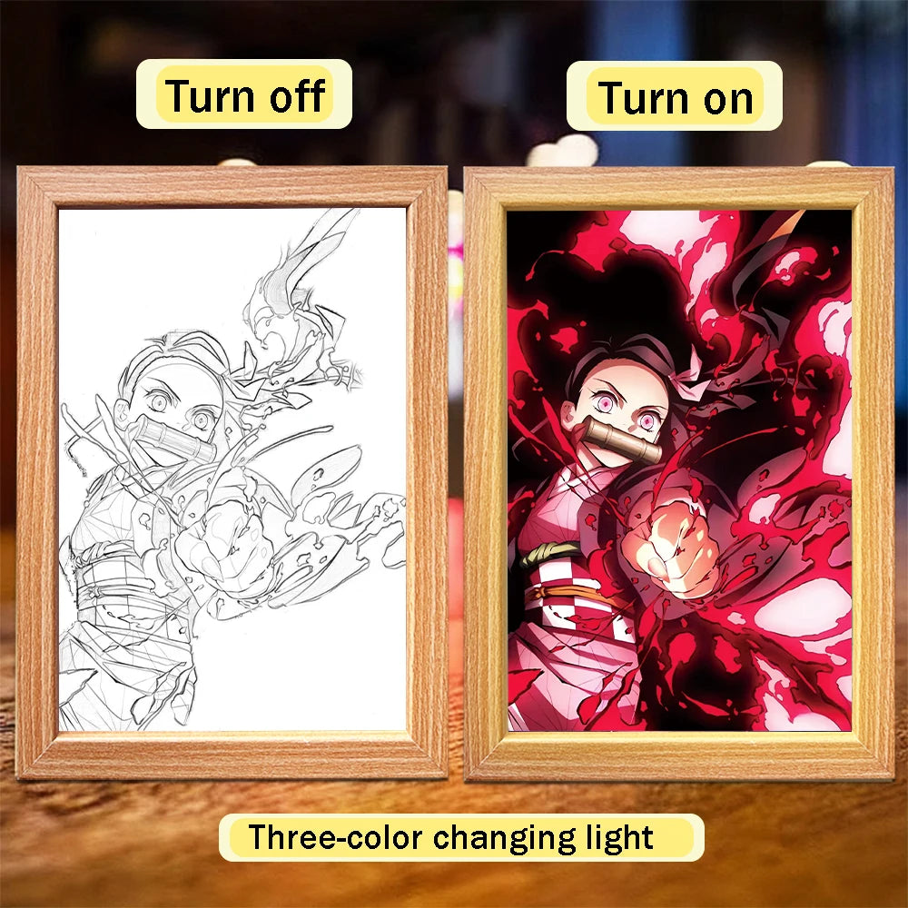 Tanjiro Kamado LED Night Light Frame | Demon Slayer Anime Lamp