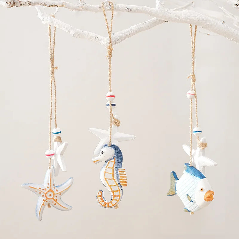 Mediterranean Starfish & Fish Hanging Curtain Wall Décor