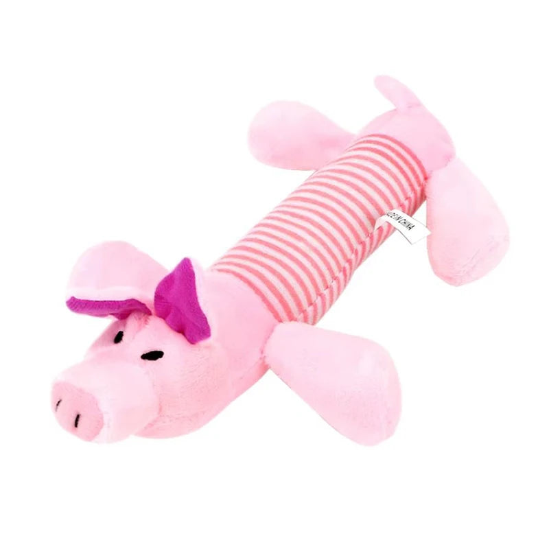 Squeaky Plush Dog Toy – Elephant Duck Pig Chew Toys