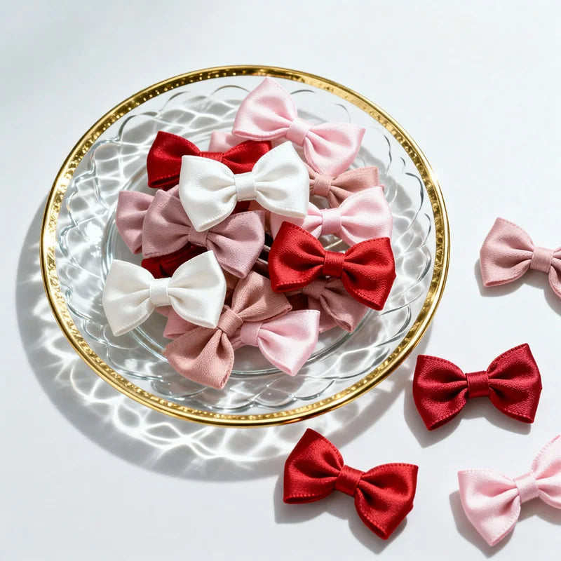 50-Piece Mini Satin Bow Ties – Hair, Gift & Craft Décor