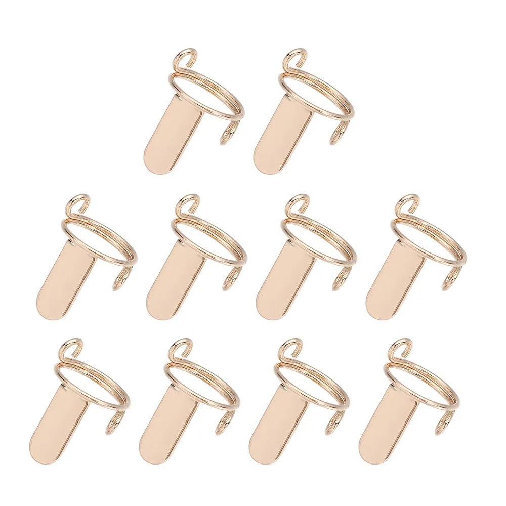 Reusable Gold Fingertip Nail Rings – Y2K Nail Art Set of 10