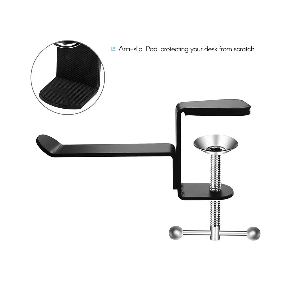 Under-Desk Headphone Hanger – Aluminum Alloy Headset Mount