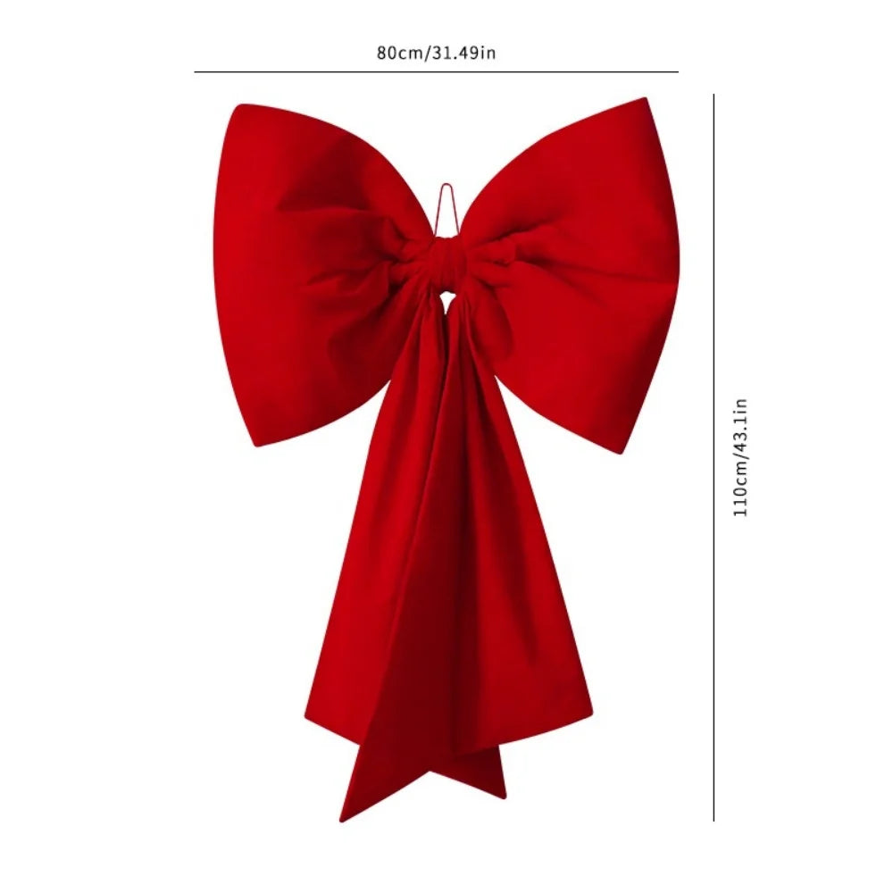 Large Red Velvet Christmas Bow – Tree Topper & Wreath Decor