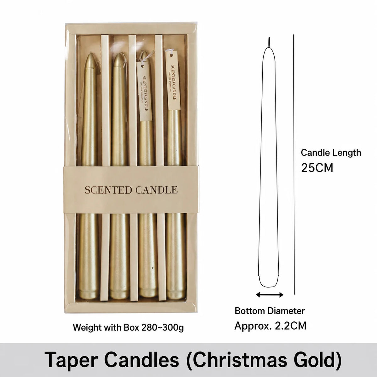 Handcrafted Scented Taper Candles 4-Pack | Holiday & Home Décor