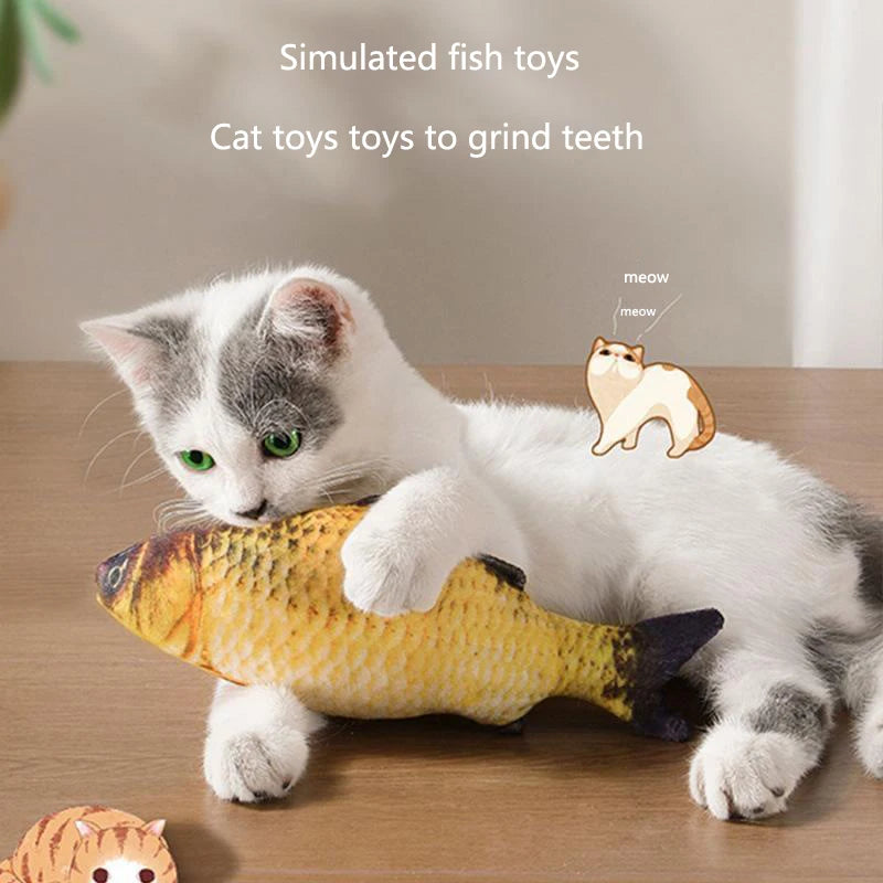 Catnip Plush Fish Toy – Soft Linen Chew Toy for Cats