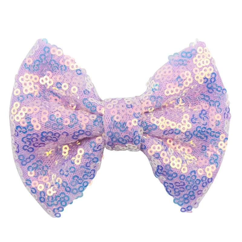 5-Pack Glitter Sequin Hair Bows – DIY Girls Hair Accessories