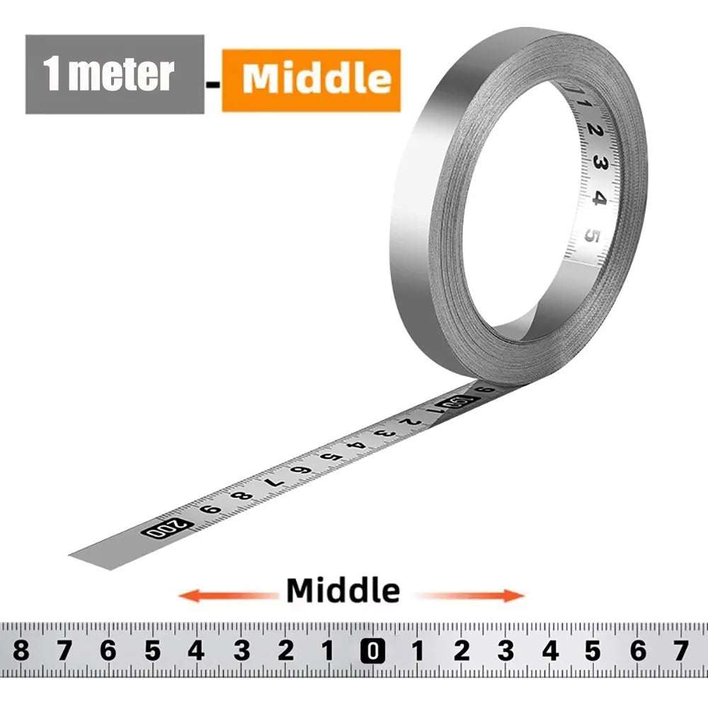 Self-Adhesive Stainless Steel Measuring Tape 12mm – 1/2/3m
