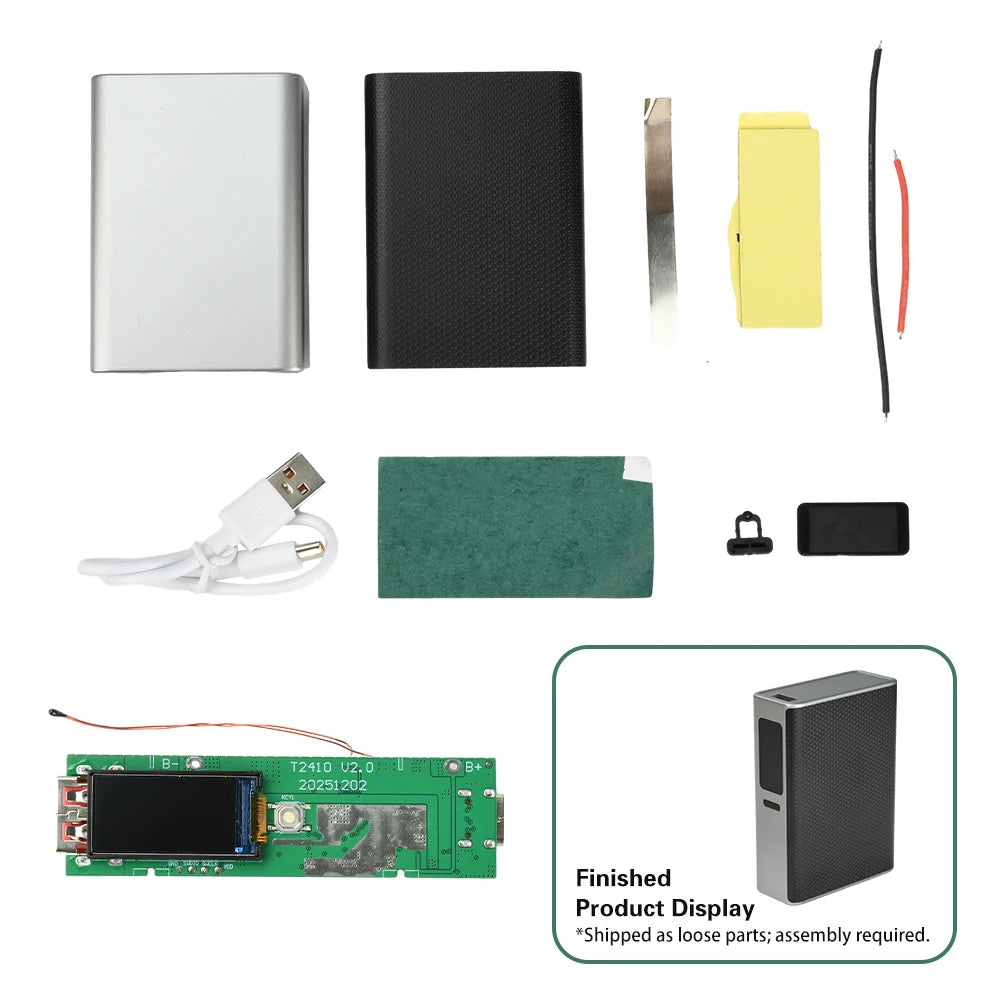 22.5W DIY Power Bank Kit – TFT Display, Type-C & USB Output
