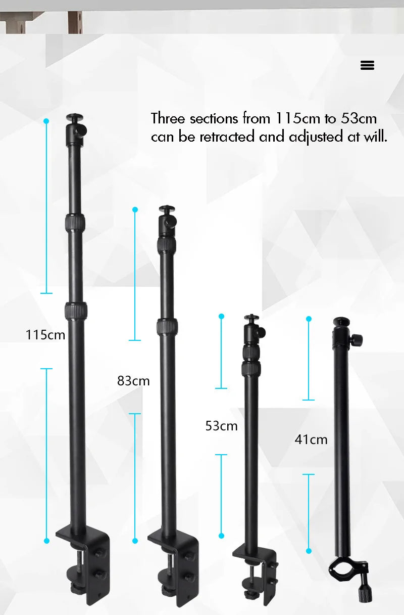 Aluminum Alloy Desk Mount Stand C-Clamp 360° Ballhead Camera