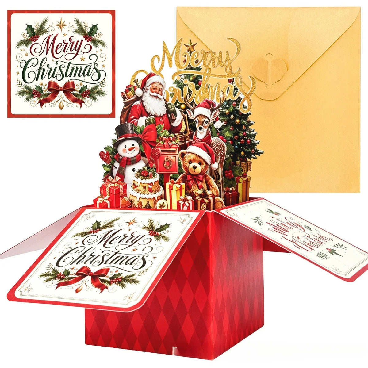3D Christmas Tree Pop-Up Box Card – Handmade Holiday Gift