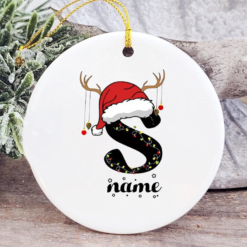 Personalized Baby's First Christmas Ceramic Bauble Ornament
