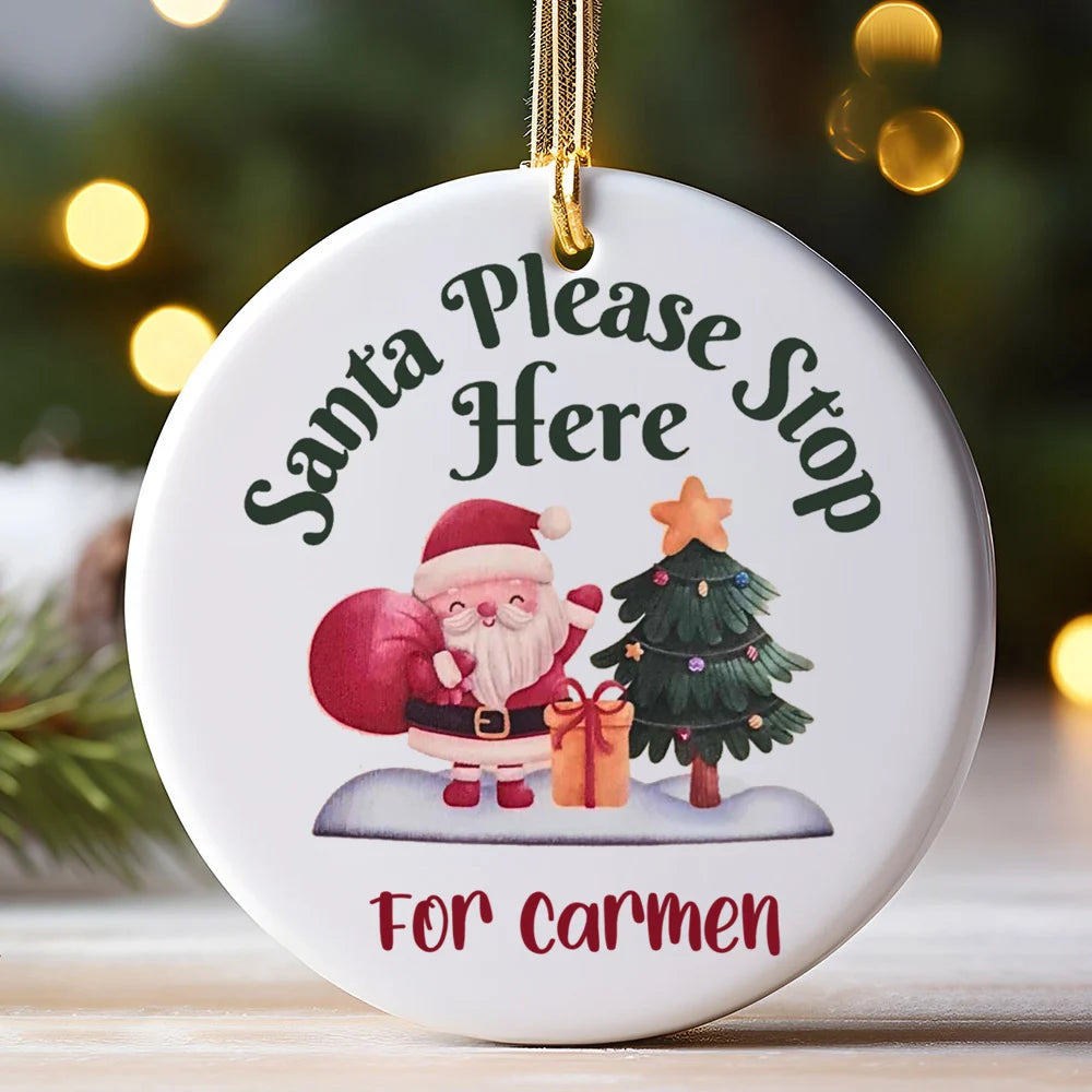 Personalized Christmas Ceramic Ornament – Custom Name Kids