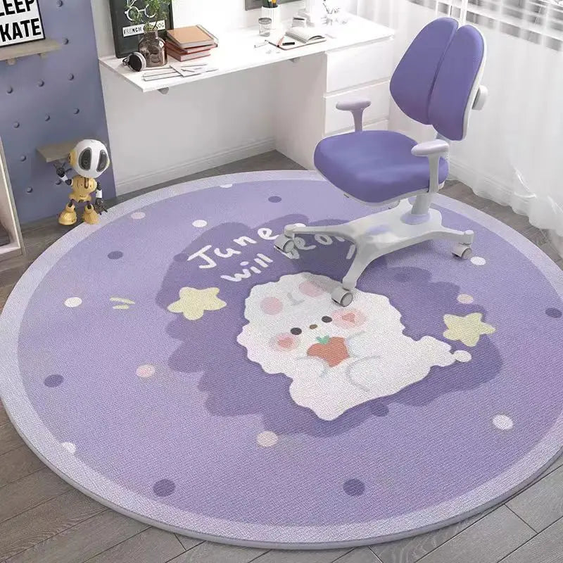 Space Round Rug – Rocket Astronaut Planets Stars Floor Mat