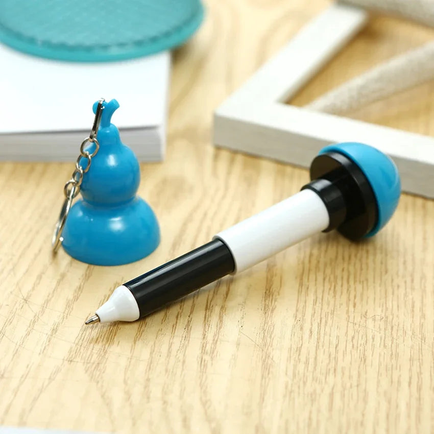 Gourd Shape Novelty Ballpoint Pen with Key Ring – Kids Gift