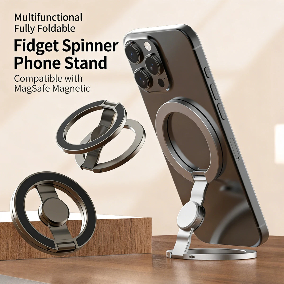 Magnetic Fidget Spinner Phone Ring Holder | MagSafe 360°