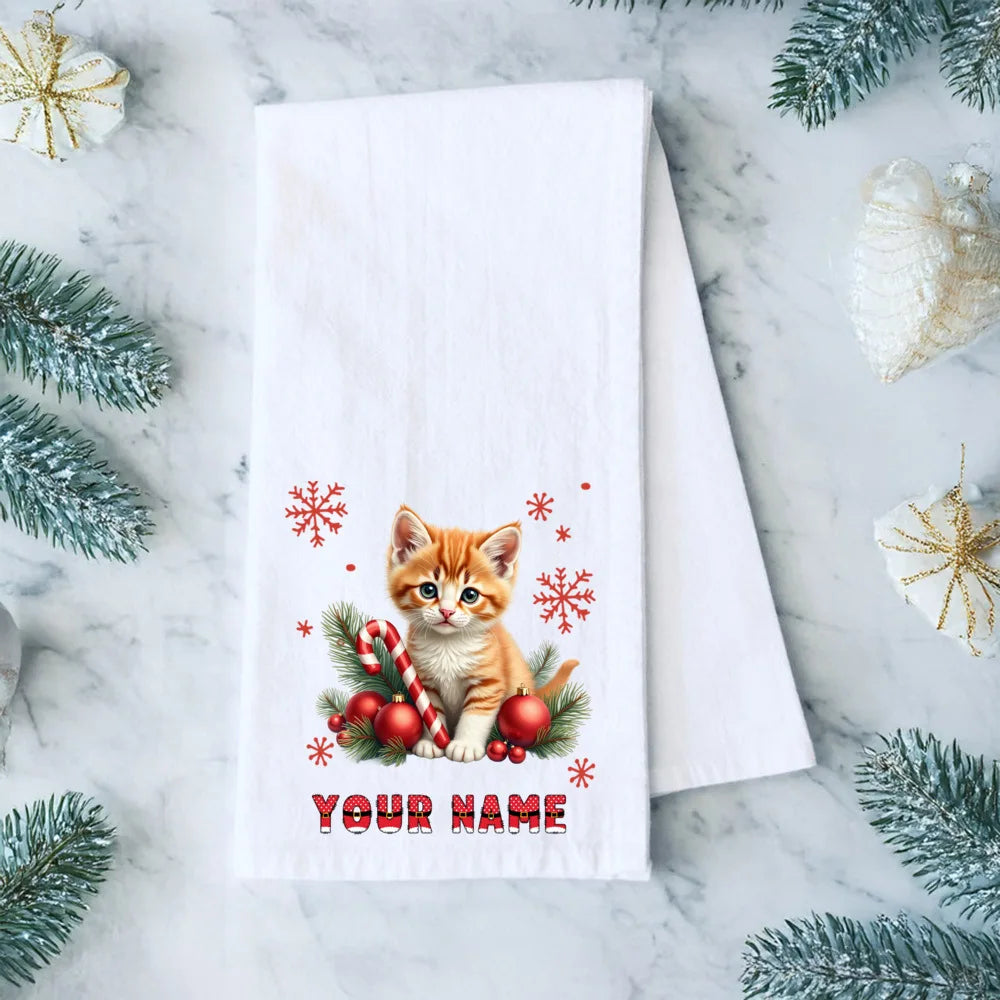 Personalized Christmas Tea Towel – Festive Holiday Kitchen Gift