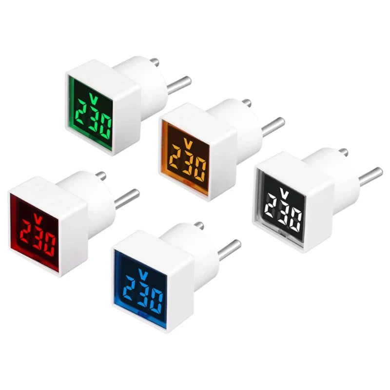 Digital AC Voltmeter EU Plug | LED Display 100–500V