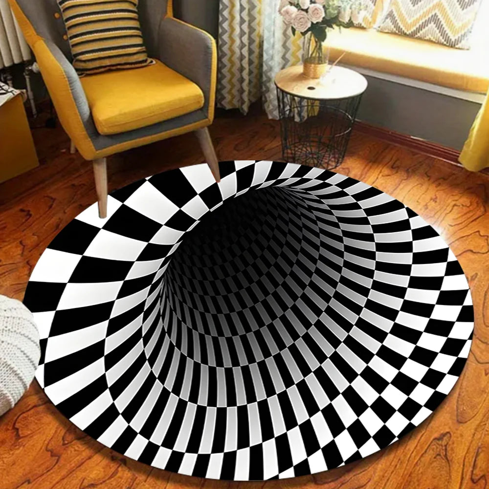 Round Non-Slip Flannel Floor Rug | Modern Home Décor Mat
