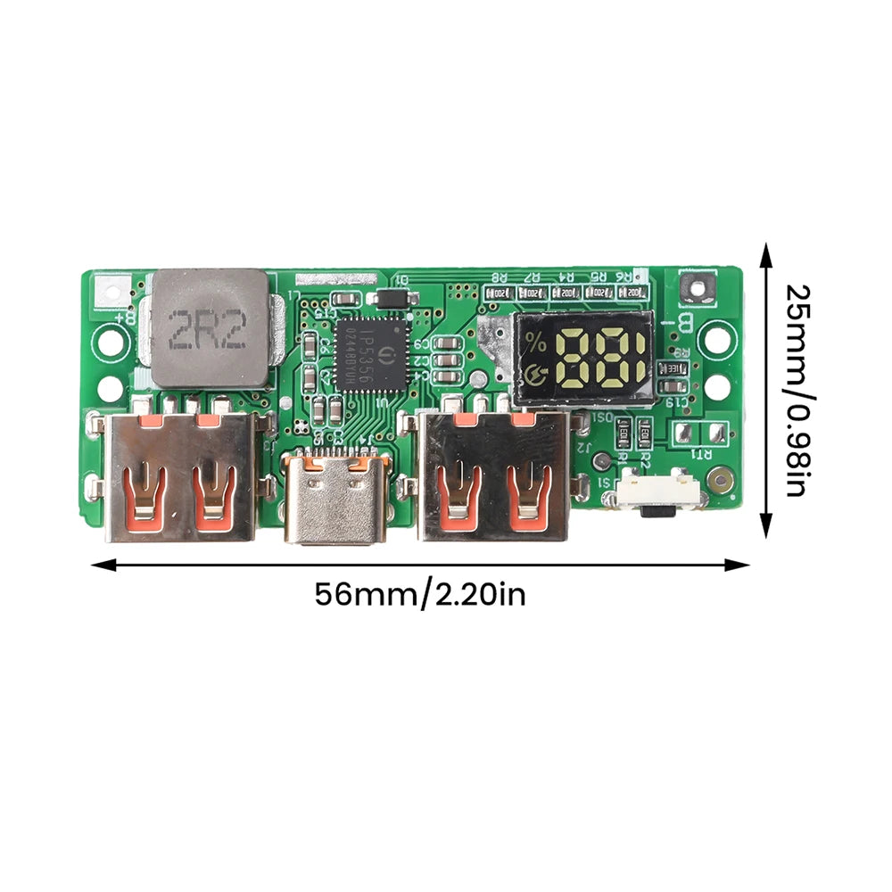 IP5356 Fast Charging Module 5V 3A USB-C QC3.0 PD3.0