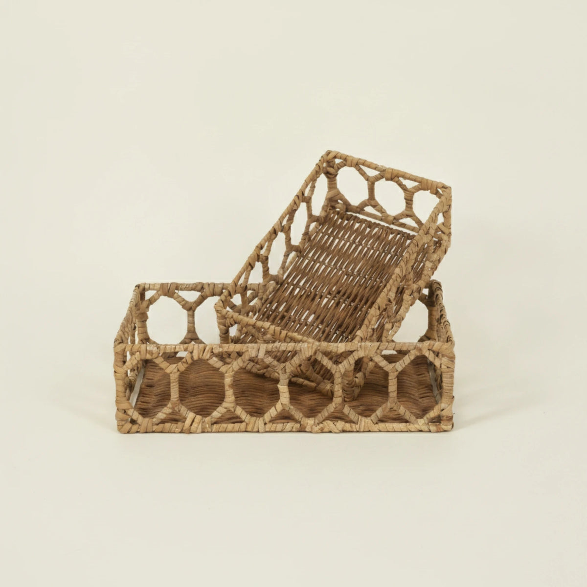 2-Pack Rectangular Rattan Storage Baskets | Wicker Organizer
