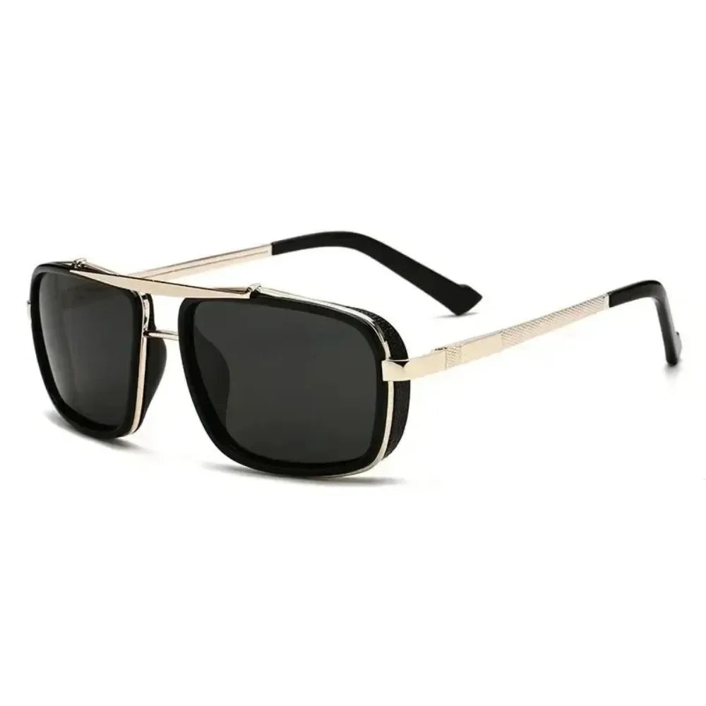 Polarized Steampunk Square Sunglasses – UV400 Vintage Shades
