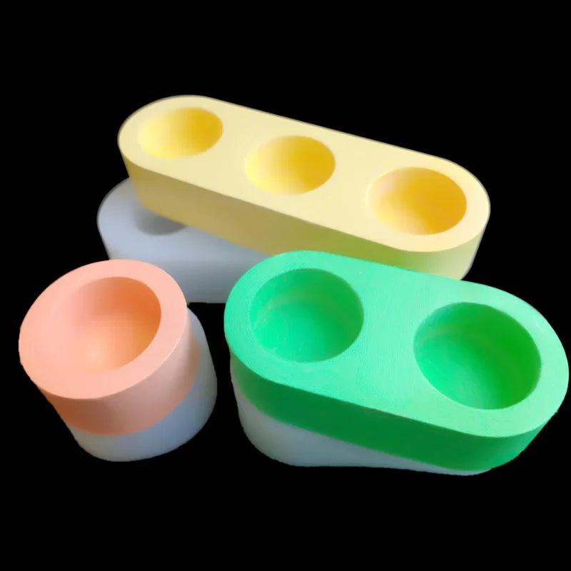 Round Silicone Mold – DIY Concrete Candle Holder & Resin Craft