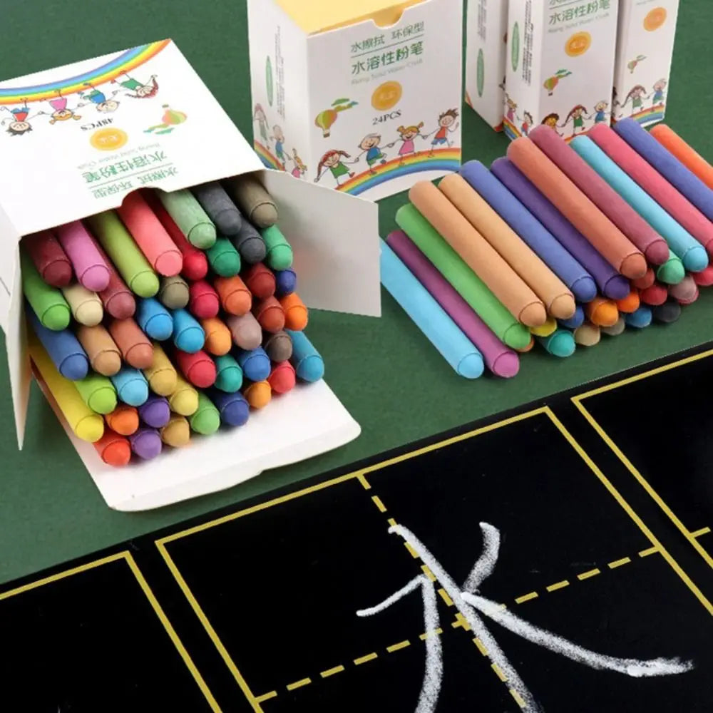 Dustless Colored Water-Soluble Chalk Set – Erasable, 6–48 Pcs