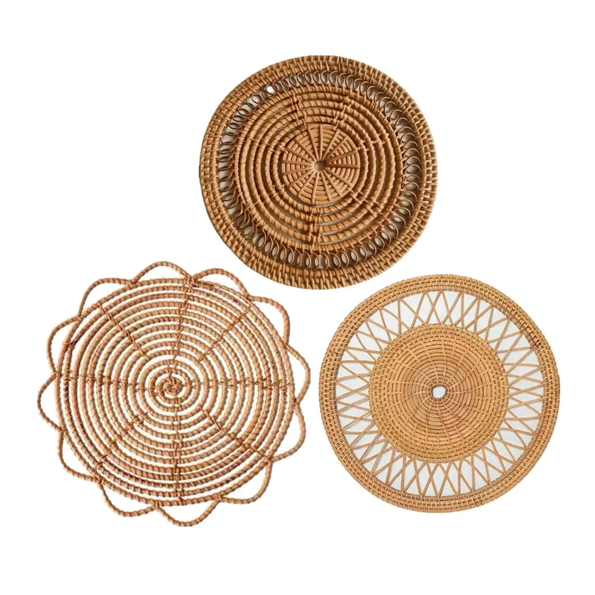 Handmade Rattan Wicker Wall Basket | Boho Farmhouse Décor