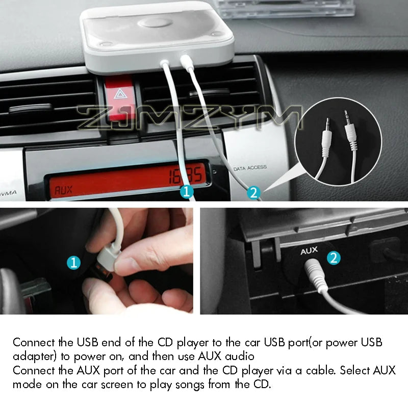 Woopker Portable External CD Player for Car & Truck – USB AUX
