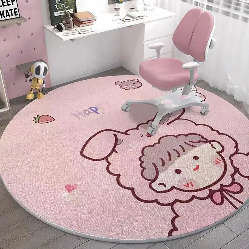 Space Round Rug – Rocket Astronaut Planets Stars Floor Mat