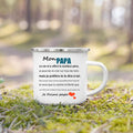 French Print Enamel Mug | Creative Coffee Cup Gift for Mom & Dad